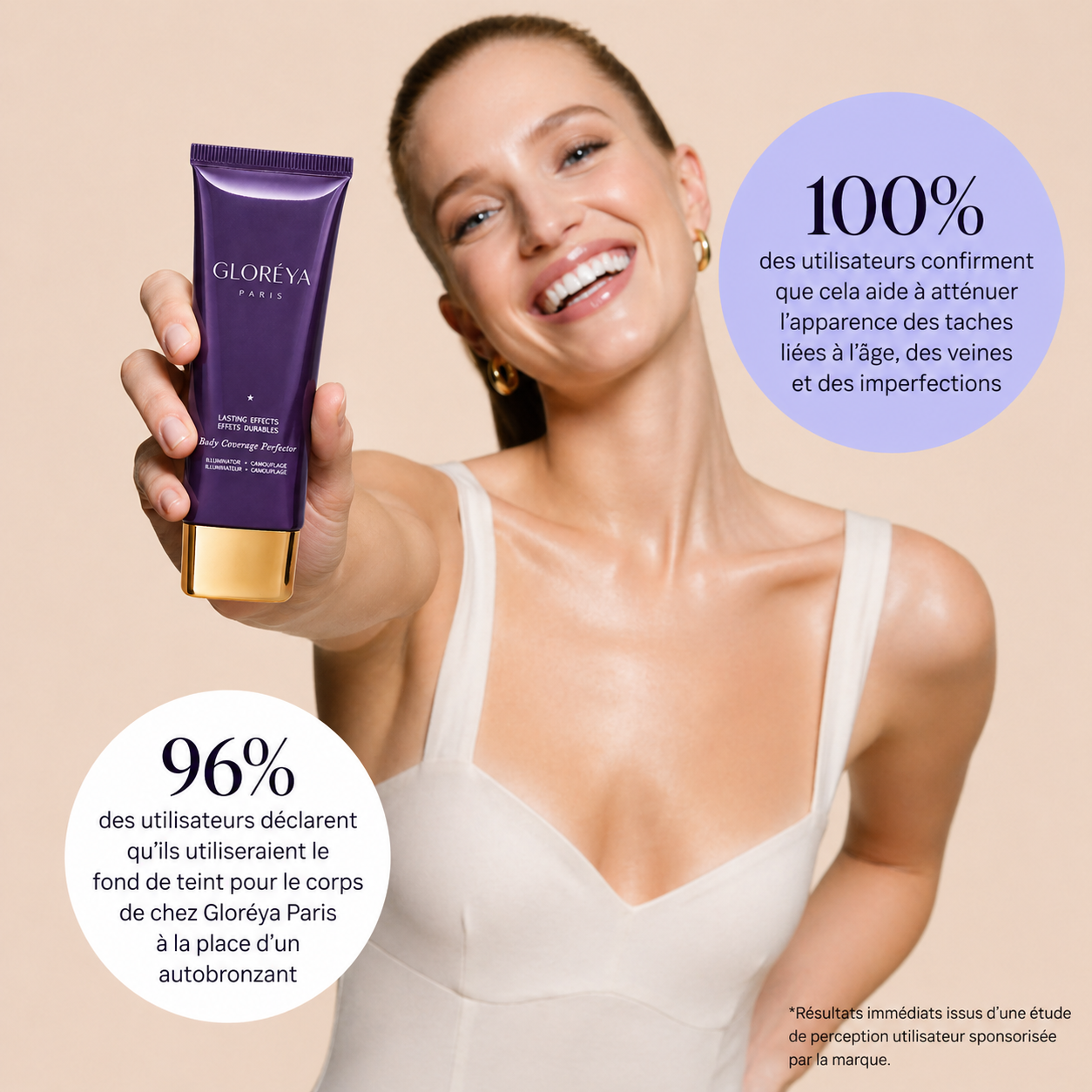 Correcteur de teint effet bronzant pour le corps + brosse OFFERTE
